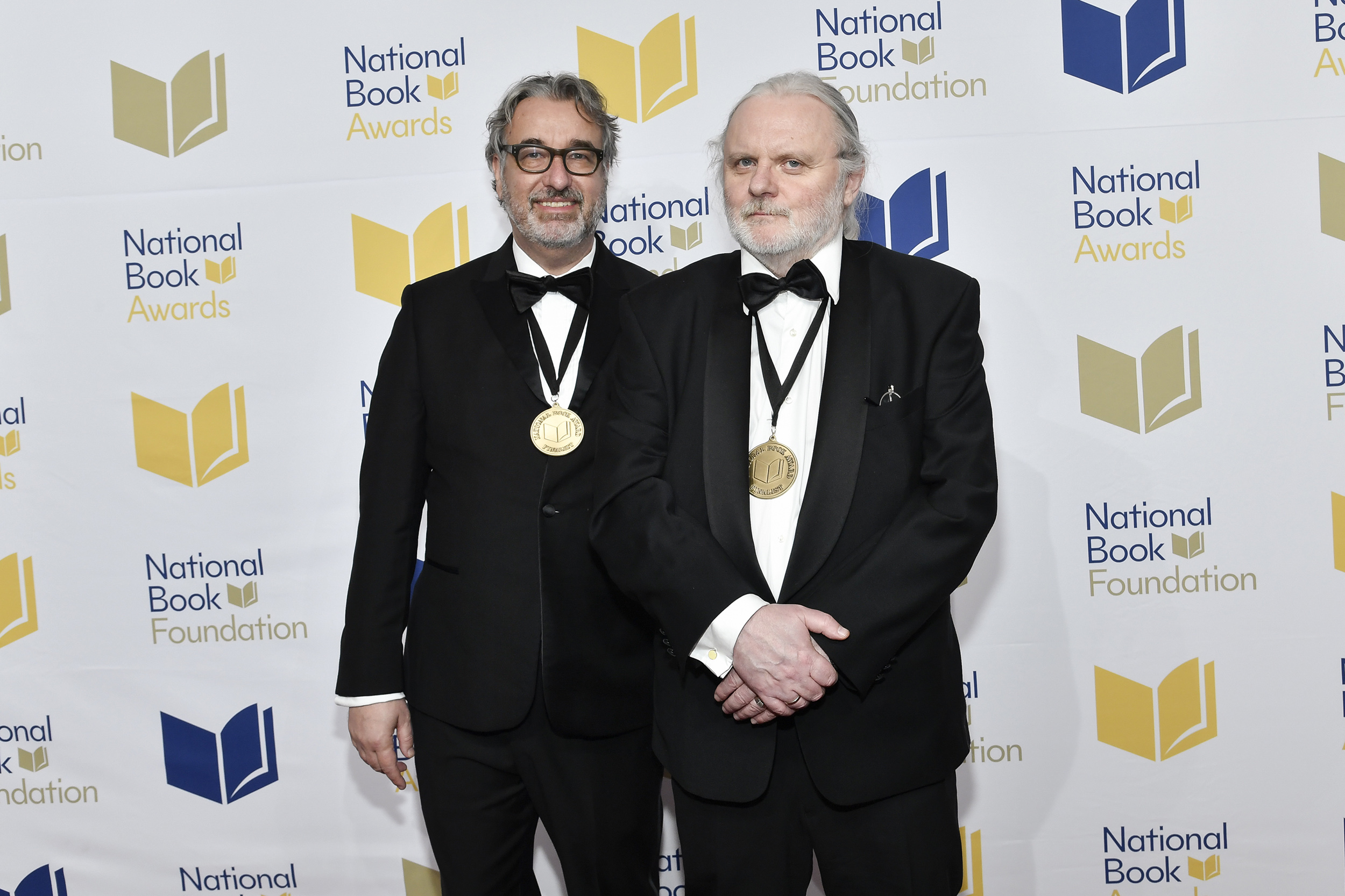 Damion Searls and Jon Fosse at the National Book Awards in 2022.