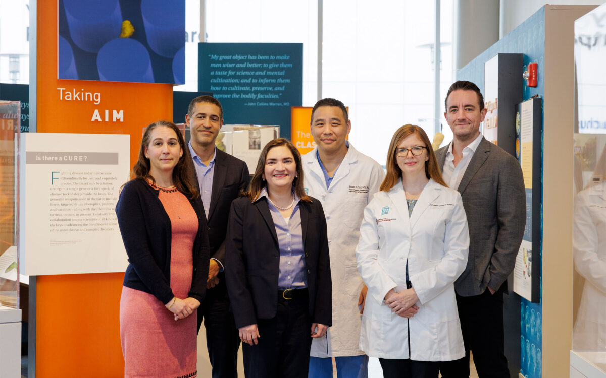Members of the Mass General Cancer Center INCIPIENT team Elizabeth Gerstner, (from left), William Curry, Marcela Maus, Bryan Choi, Kathleen Gallagher, and Matthew Frigault.