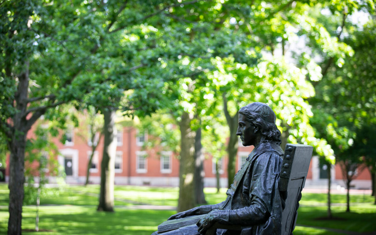 John Harvard Statue in Harvard Yard.